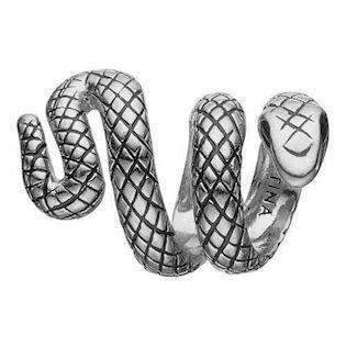 Christina Collect 925 sterling silver Eternity Snake silver snake charm with black onyx, model 630-S72
